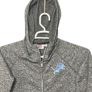 Detroit Lions Womens Small Gray Full Zip Performance Hoodie Jacket NFL
